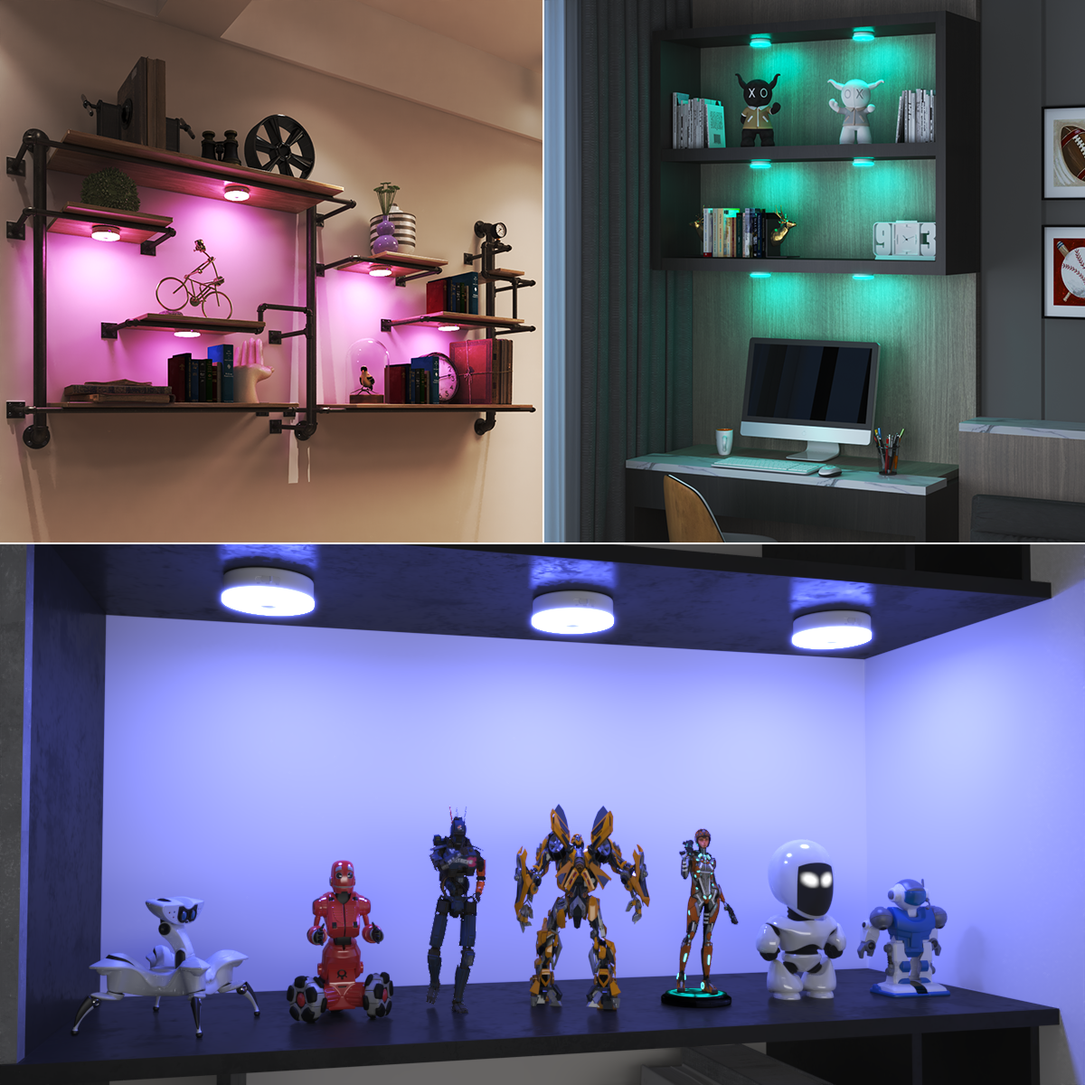 Shop RGB Rechargeable Puck Lights BASON Lighting