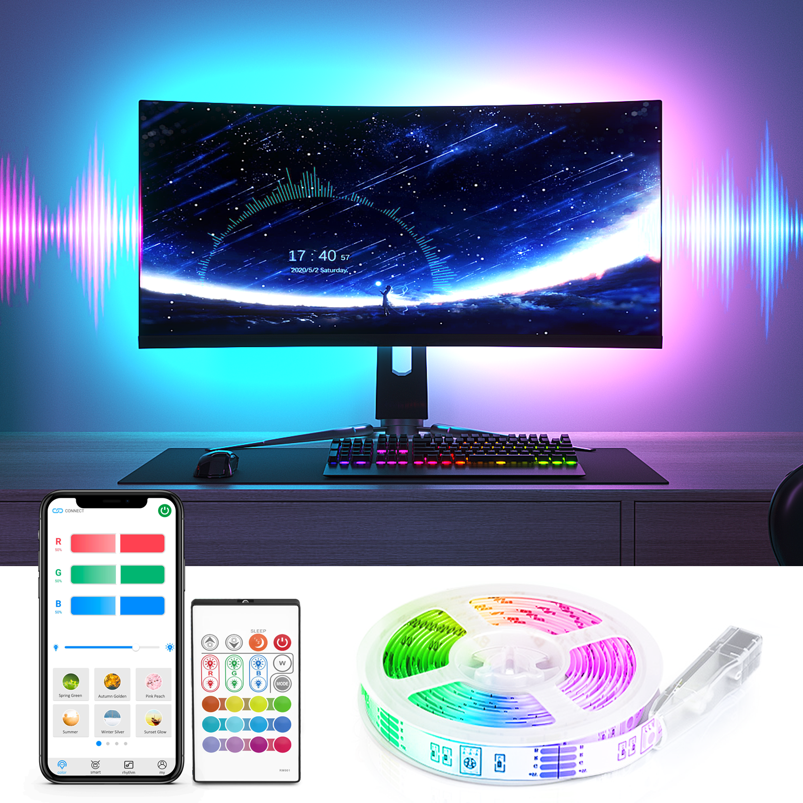 BASON TV LED Lights with Bluetooth APP Control - BASON